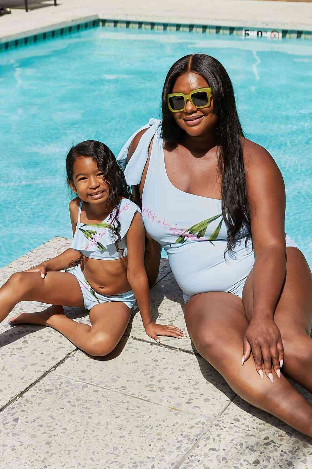 Marina West Pastel Blue One Shoulder Swimsuit - Vacay Mode