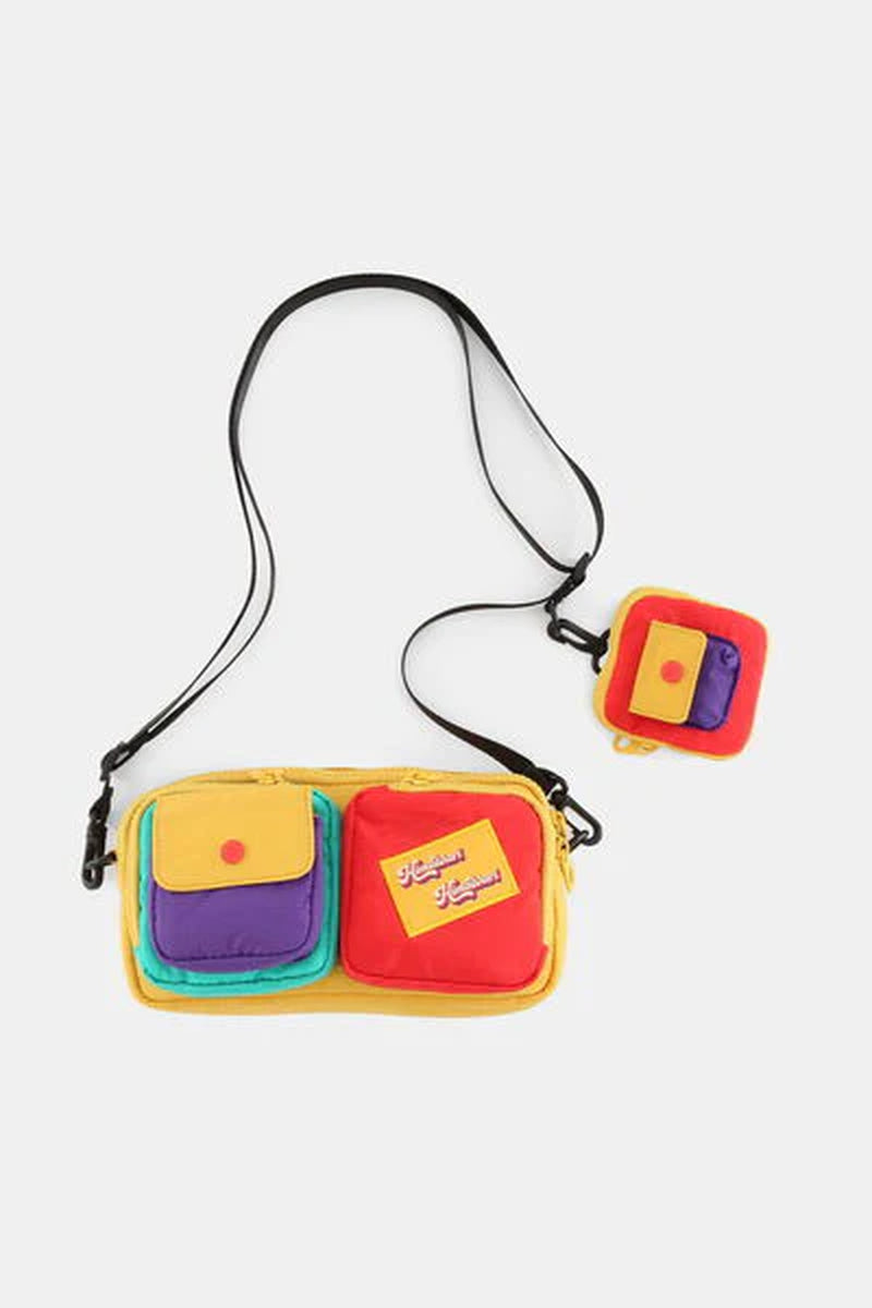 Himawari Removable Strap Nylon Crossbody Bag with Earpods Bag