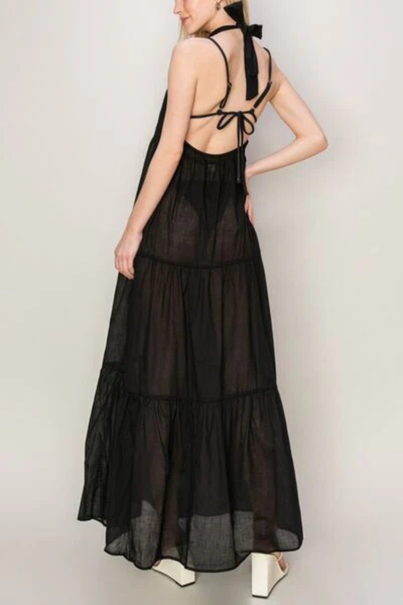 Halter Neck Cover up Maxi Dress