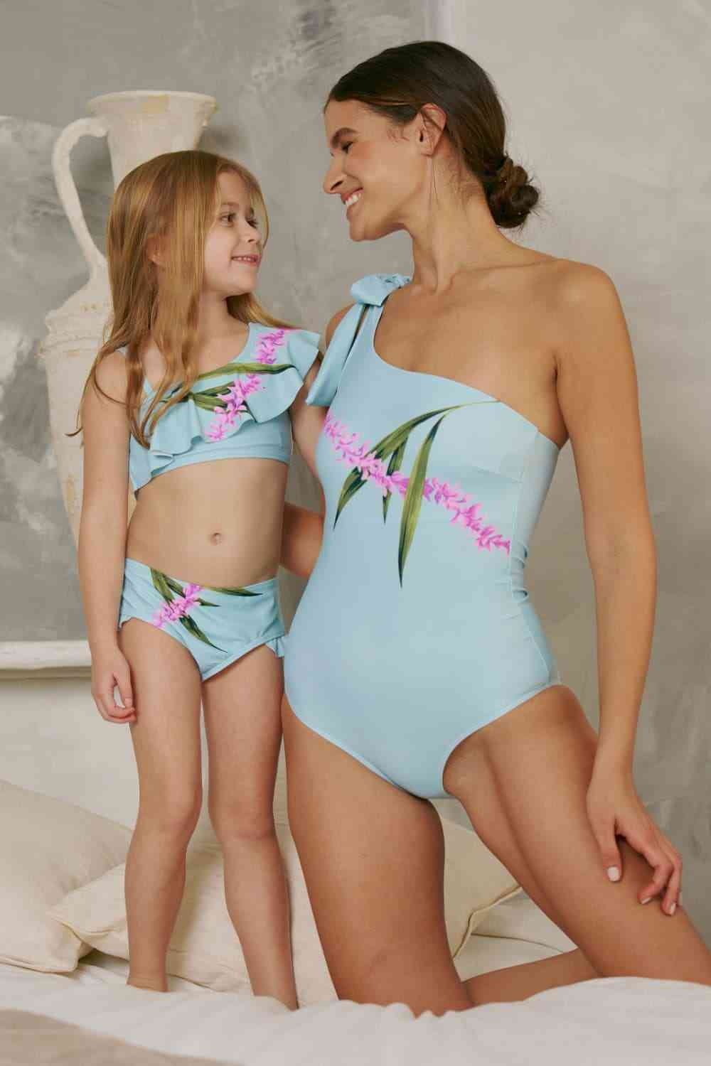 Marina West Pastel Blue One Shoulder Swimsuit - Vacay Mode