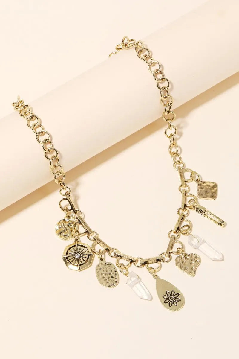 Vintage Chain Assorted Charm Necklace